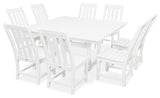 POLYWOOD Vineyard 9-Piece Farmhouse Dining Set, White