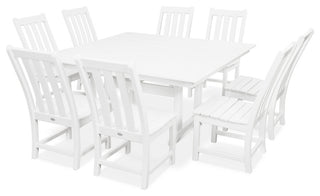 POLYWOOD Vineyard 9-Piece Farmhouse Dining Set, White