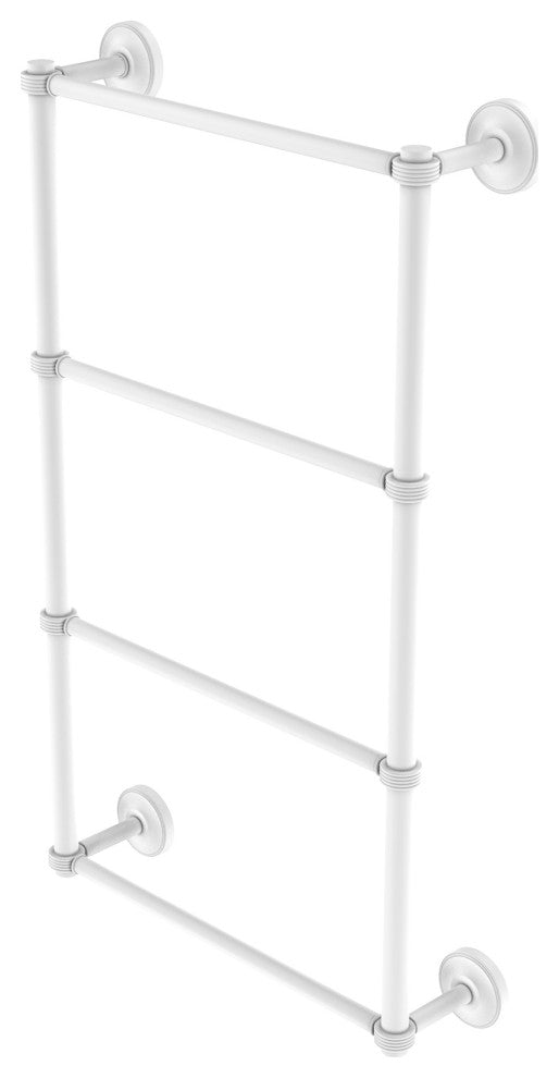 Prestige Regal 4-Tier 36" Ladder Towel Bar with Groovy Detail, Matte White