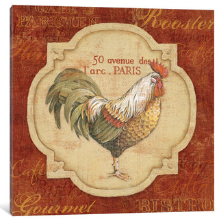 "Rue De Rooster" by Lisa Audit, Canvas Print, 18"x18"