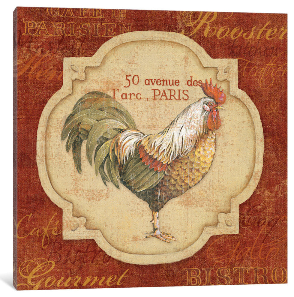 "Rue De Rooster" by Lisa Audit, Canvas Print, 18"x18"