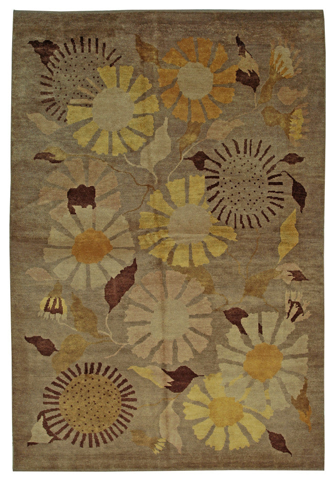Brown Transitional All Over Ningxia Area Rug