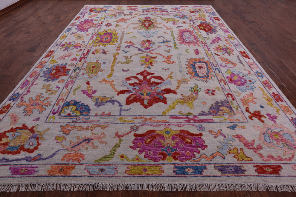 10' 0" X 13' 9" Hand Knotted Turkish Oushak Wool Rug - Q14784