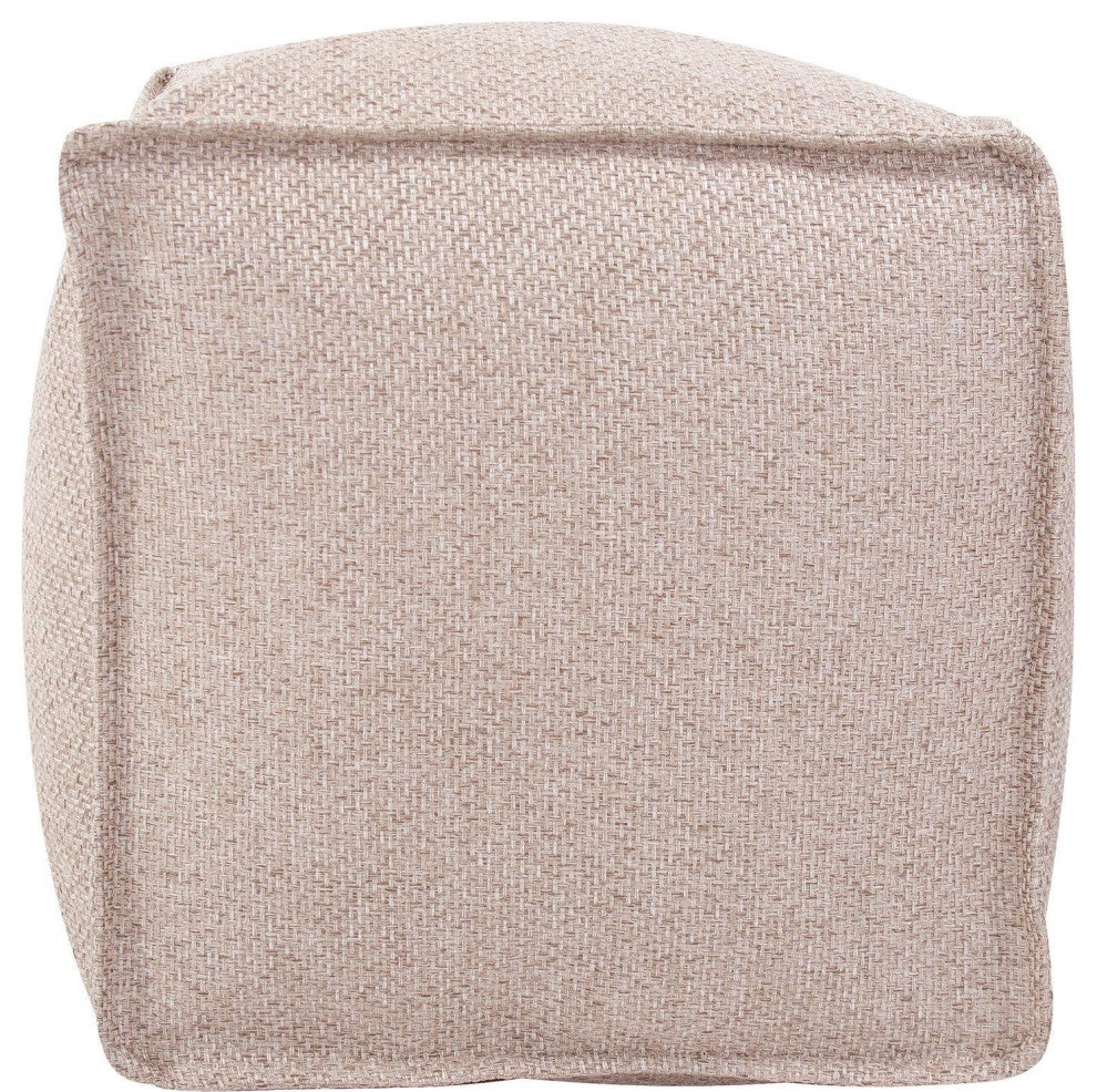 Traditional Panama Taupe Square Pouf