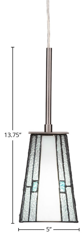 Apollo 1-Light Mini Pendant, Graphite/Sky Ice Art