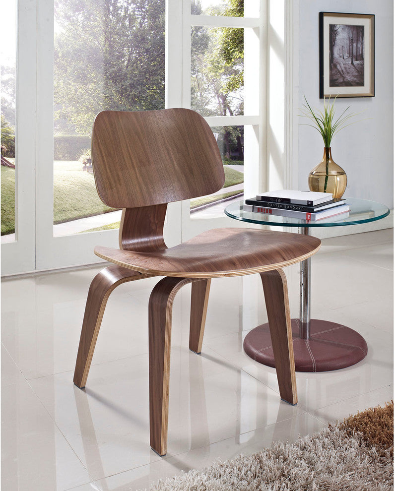 Modern Contemporary Kitchen Wood Dining Side Chair Walnut