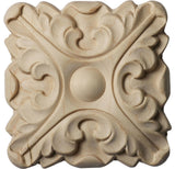 3 1/2"W x 3 1/2"H x 5/8"P Acanthus Rosette, Cherry