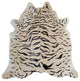 Tiger Print Black Stripes on Beige - Animal Print Cowhide Rug