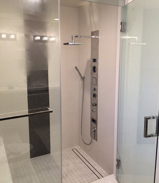 Side Outlet Linear Shower Drain, Serene Drains, 16", Tile Insert