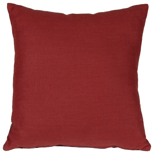 Pillow Decor - Tuscany Linen Red 17 Throw Pillow, 17x17