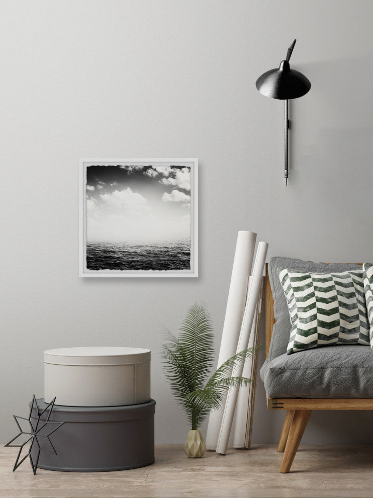 "Blinding White Horizon" Framed Painting Print, 18x18