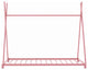 Metal Twin Size House Platform Bed with Triangle Structure, Pink
