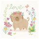 "Garden Friends White V Love" Digital Paper Print by Mary Urban, 38"x38"