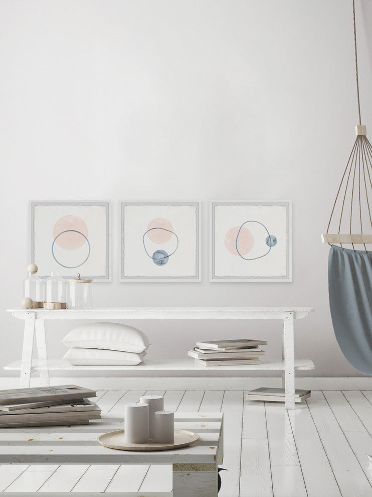 Three Orbiting Circles Triptych, 96"x32"