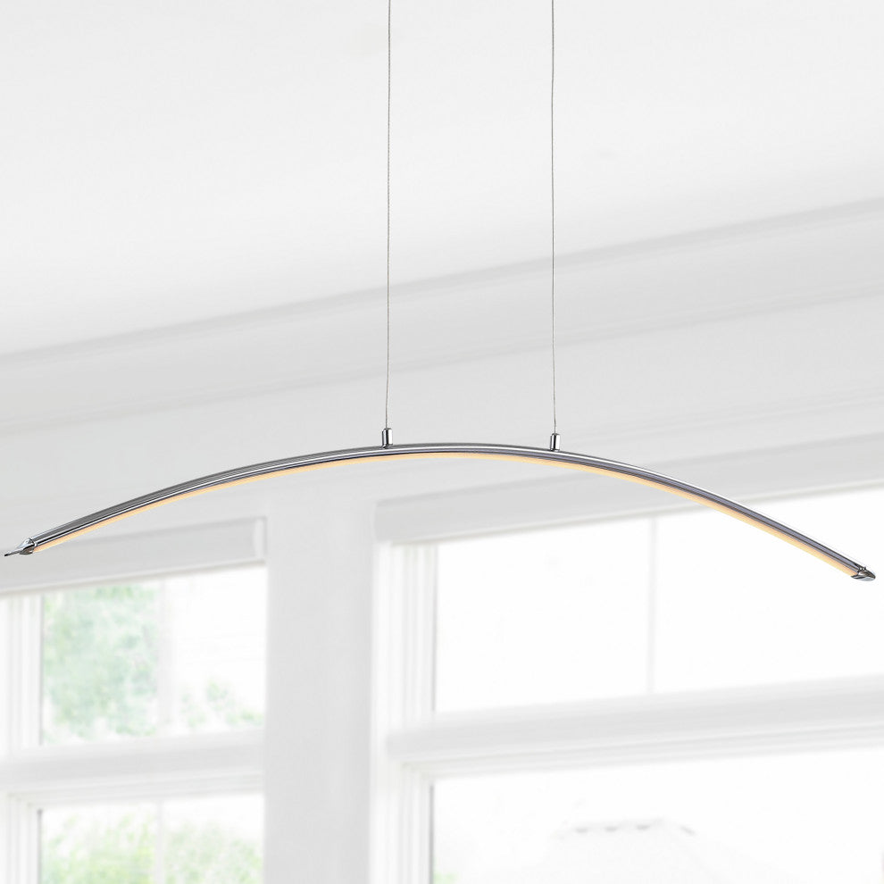 Roxanna 41.5" Dimmable Adjustable Integrated Led Linear Pendant, Chrome