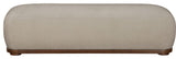 Calum Upholstered Bench, Beige, Chenille Fabric, Brown Walnut Finish