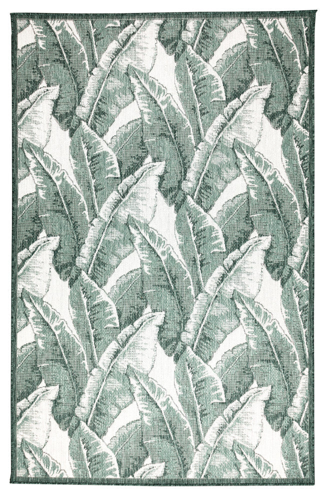 Malibu Fronds Indoor/Outdoor Rug, Green, 3'3"x4'11"