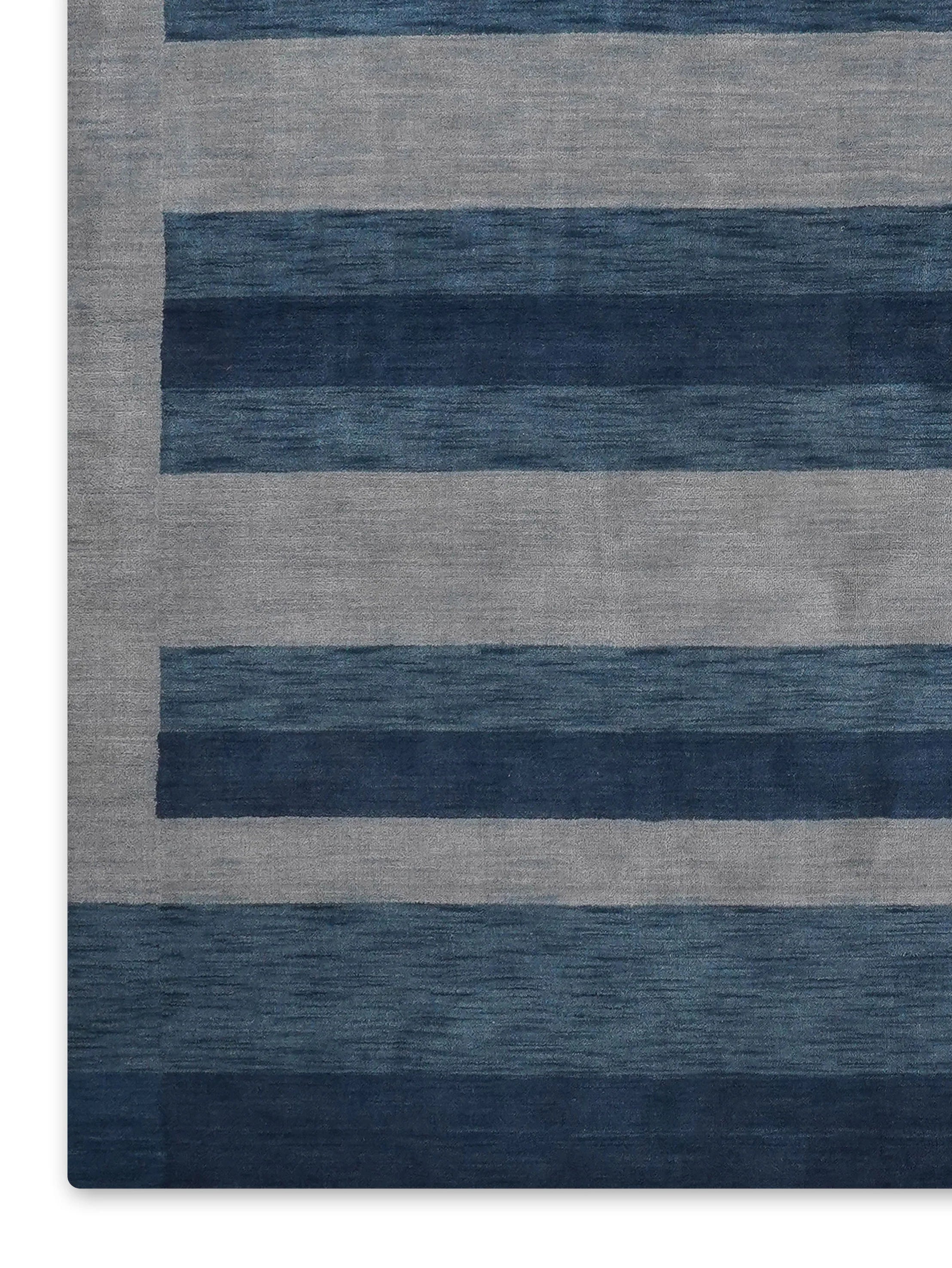 HAND KNOTTED LOOM WOOL ECO-FRIENDLY AREA RUGS-Rectangle,Blue,Contemporary, [Square] 10'x10'
