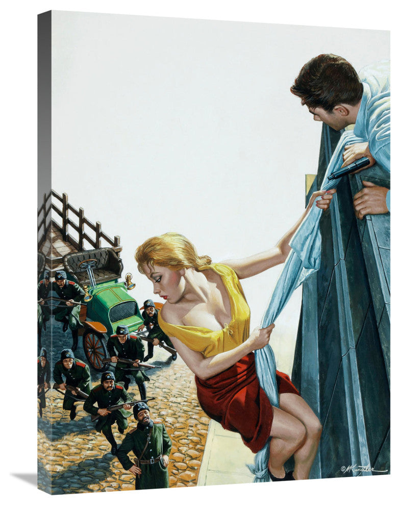 "The Bedsheet Escape" Stretched Canvas Giclee by Mort Kunstler, 22x30"