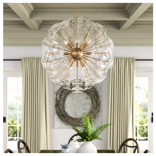 Sancia Poppy Globe Chandelier 32" in Dia
