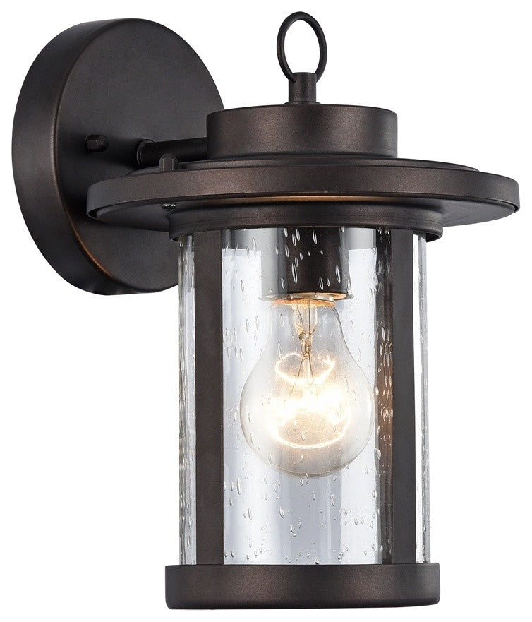 VAXCEL Transitional 1 Light Rubbed Bronze Outdoor Wall Sconce 10"