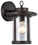 VAXCEL Transitional 1 Light Rubbed Bronze Outdoor Wall Sconce 10"