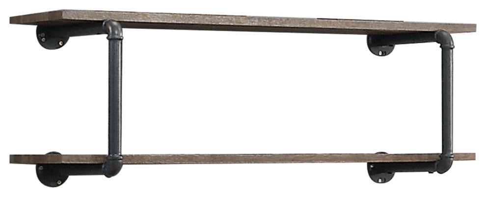 Brantley Wall Rack, Antique Oak and Sandy Gray Finish