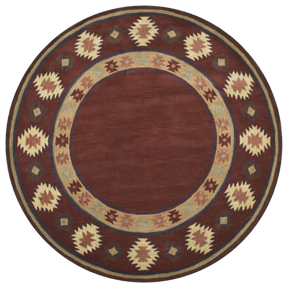 Southwest SU2014 Burgundy Southwest/Tribal Area Rug, Rectangular 8'x10'