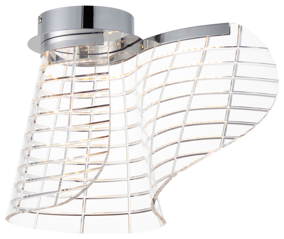 ET2 E24810-82 Tartan 10"W LED Flush Mount Ceiling Fixture - Polished Chrome