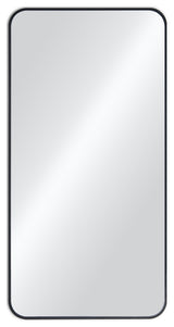 Shatterproof Wall Mount Metal Frame Mirror, FM2, Matte Black, 18"x36"