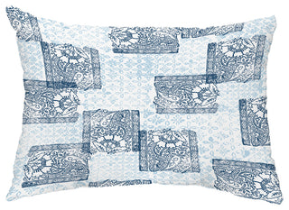 Patches 14"x20" Decorative Abstract Outdoor Pillow, Navy Blue