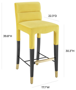 Taylor Burnt Gold Velvet Barstool