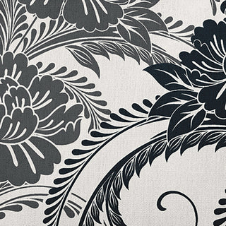 Flower Flourish Polyester Indoor Pillow, Black, 20"x20"