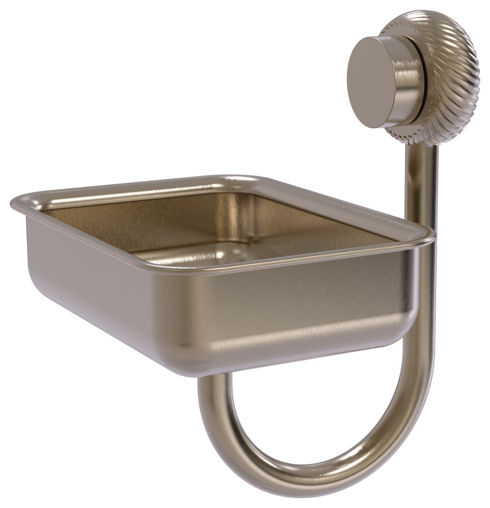 Venus Wall Mount Soap Dish With Twist Accents, Antique Pewter