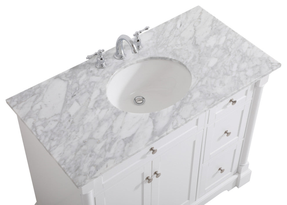 Home Living 42" Single Bathroom Vanity, White