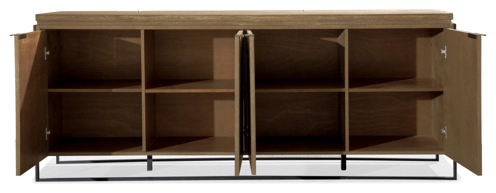 Industrial Buffet, Elm Wood Cabinet, Mid Century Modern Buffet, Wooden Sideboard