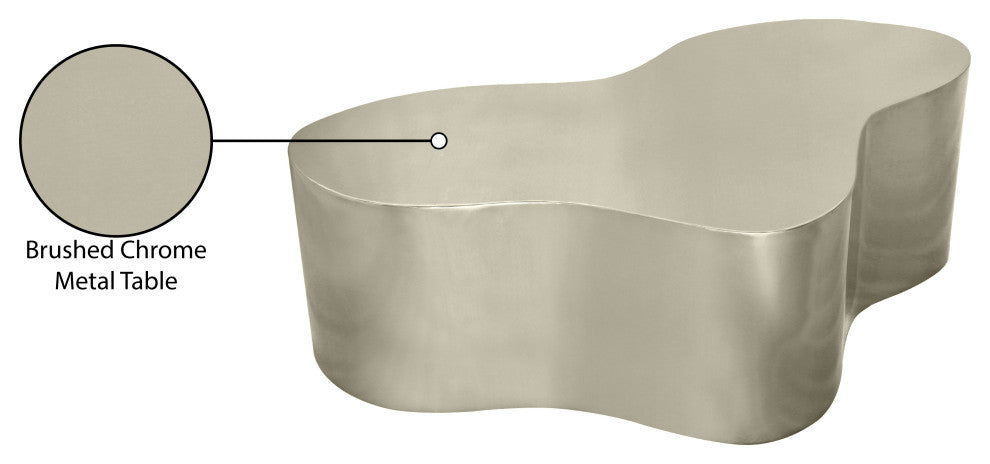 Tevere Coffee Table, Silver, 48"Wx28"Dx14.5"H