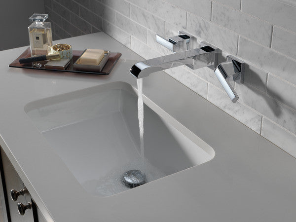 Delta Ara Two Handle Wall Mount Bathroom Faucet Trim, Chrome, T3567LF-WL