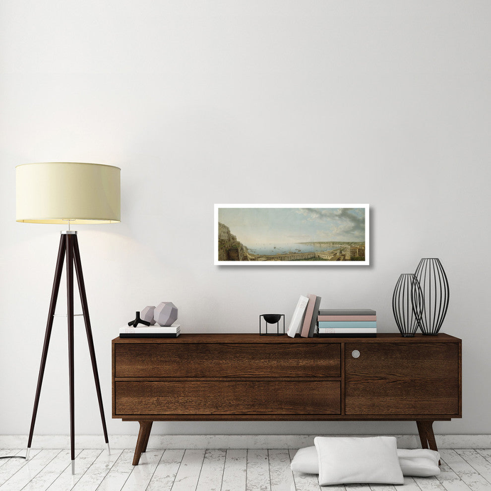 "Naples, Southwest, Pizzofalcone toward Capo di Posilippo" Paper Art, 38"x15"