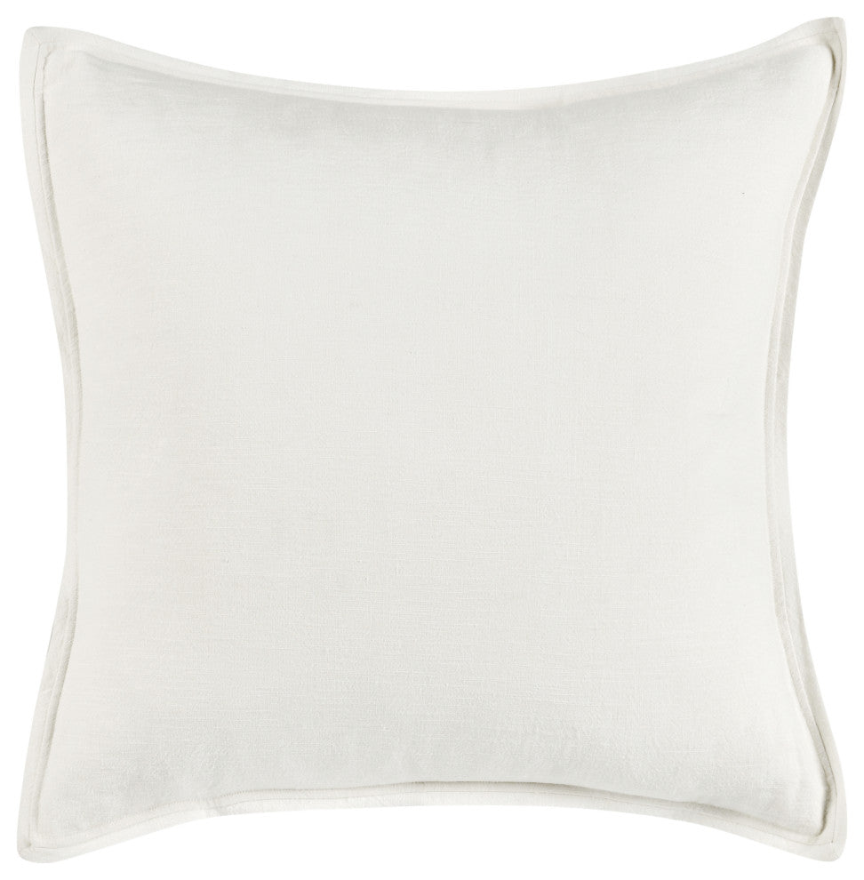 Talia Cotton Linen Blend Shams, Natural, Ivory, Euro Sham
