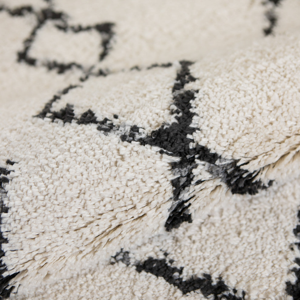 Aspen Shag Polypropylene Area Rug, Cream/Gray, 2'x3'