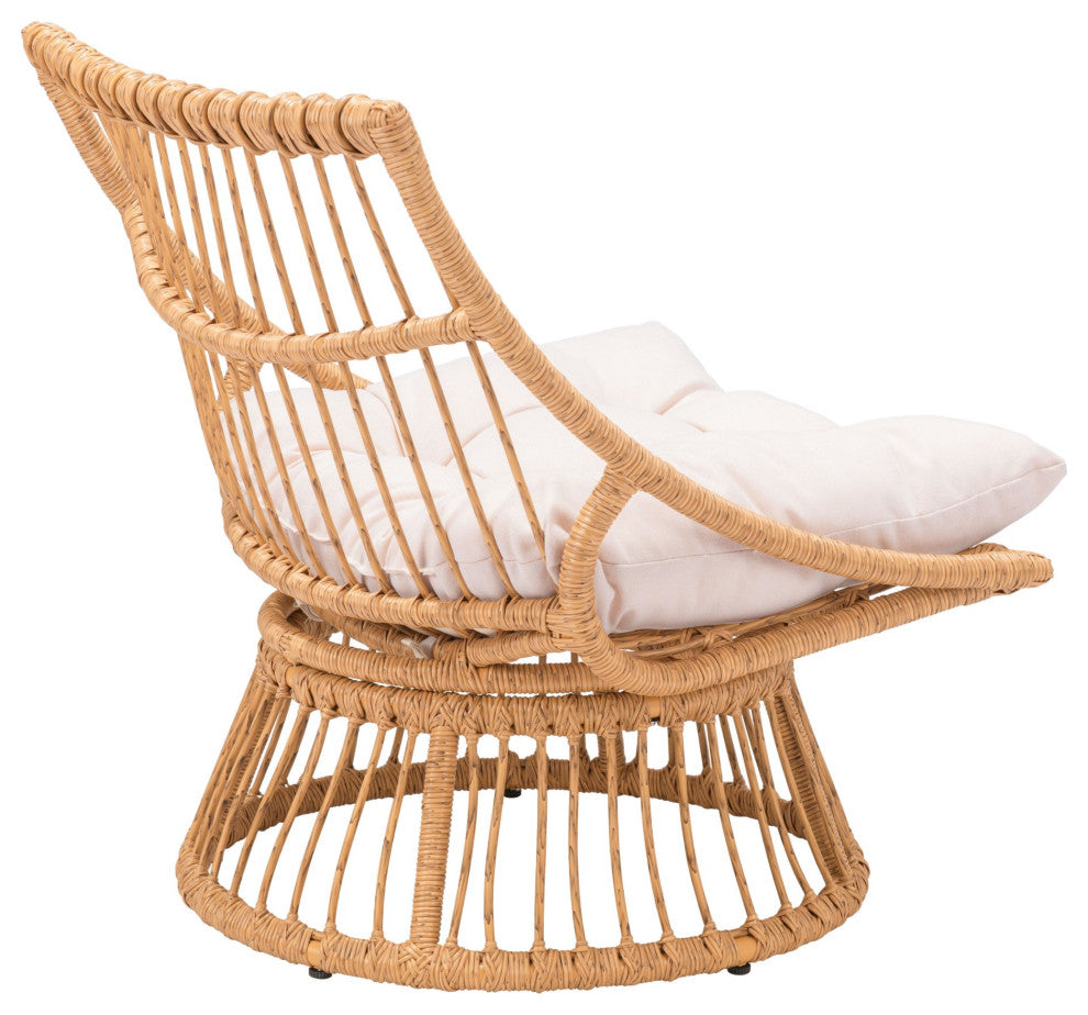 Lounge Chair, Aluminum, Metal, Beige, Natural, Outdoor Patio Balcony Garden