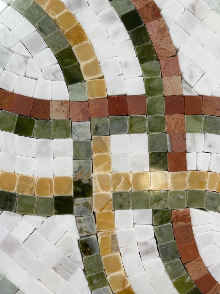 Rainbow Colorful 7.9x15 Marble Mosaic Border Listello Tile Polished, 1 piece