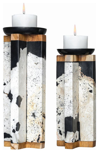 Uttermost Illini Stone Candleholders, Set of 2