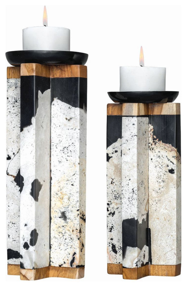 Uttermost Illini Stone Candleholders, Set of 2