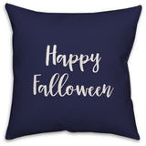 Happy Falloween in Navy 18x18 Throw Pillow