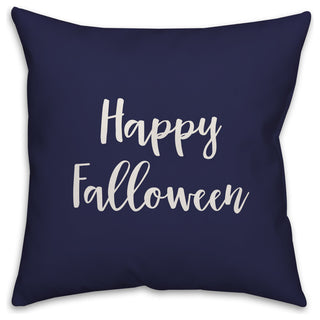 Happy Falloween in Navy 18x18 Throw Pillow