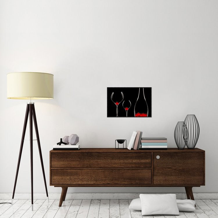 "F O R K" Framed Canvas Giclee by Doris Reindl, 25x17"