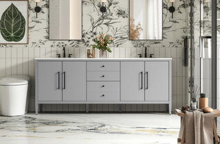 Home Living 84" Double Bathroom Vanity, Grey