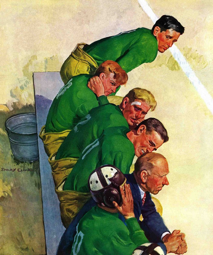 "Team on Bench" Painting Print on Canvas by Emery Clarke